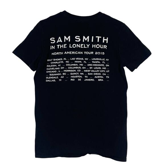 Sam Smith Concert T-Shirt  Medium Black The Lonely Hour NA Tour 2015 Print - Picture 2 of 7
